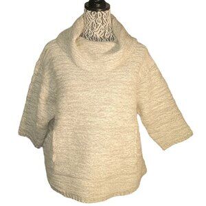 Pure Jill Womens XL Petite Cream Cowl Neck Sweater Textured Knit Long Sleeve‎